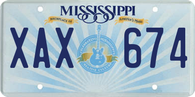 MS license plate XAX674