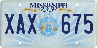 MS license plate XAX675