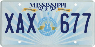 MS license plate XAX677
