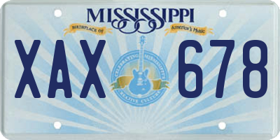 MS license plate XAX678