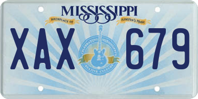 MS license plate XAX679