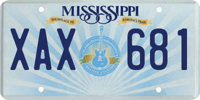 MS license plate XAX681