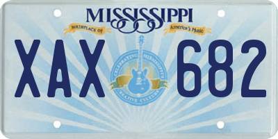 MS license plate XAX682