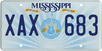 MS license plate XAX683