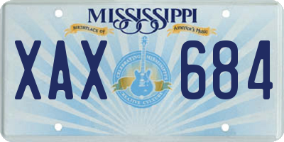 MS license plate XAX684