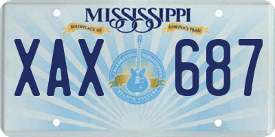 MS license plate XAX687