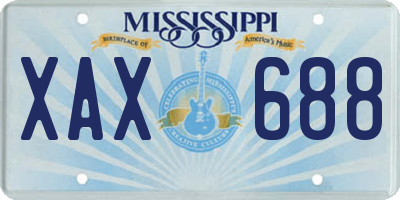 MS license plate XAX688