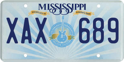 MS license plate XAX689