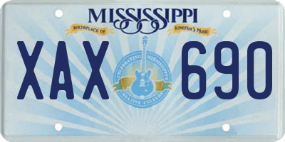 MS license plate XAX690