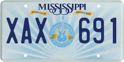 MS license plate XAX691