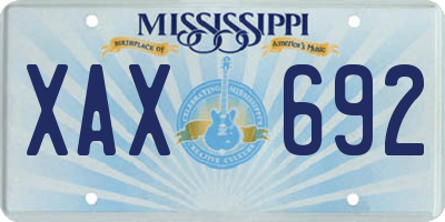 MS license plate XAX692