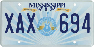 MS license plate XAX694