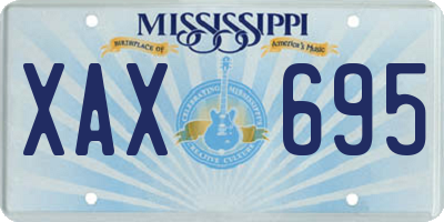 MS license plate XAX695