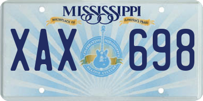 MS license plate XAX698