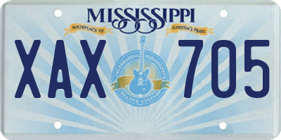MS license plate XAX705