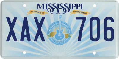 MS license plate XAX706