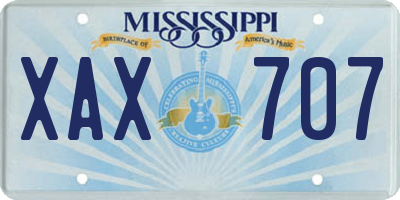 MS license plate XAX707