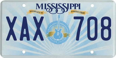 MS license plate XAX708