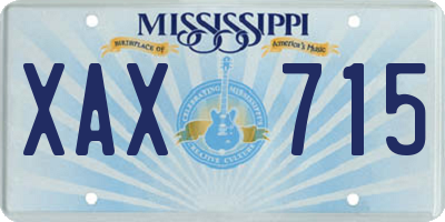 MS license plate XAX715