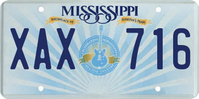MS license plate XAX716