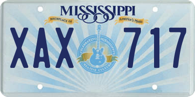 MS license plate XAX717