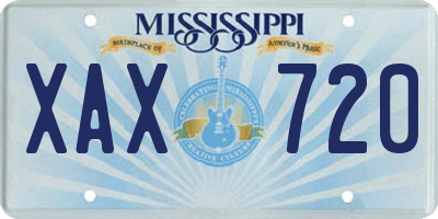 MS license plate XAX720
