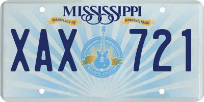 MS license plate XAX721