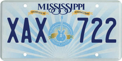 MS license plate XAX722
