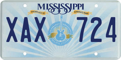 MS license plate XAX724