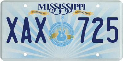 MS license plate XAX725