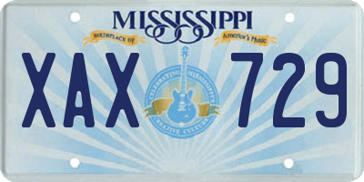 MS license plate XAX729