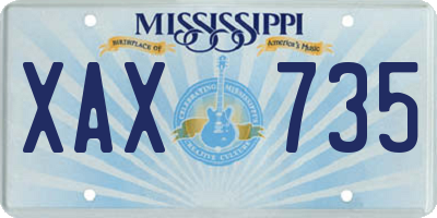MS license plate XAX735