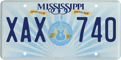 MS license plate XAX740