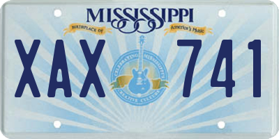 MS license plate XAX741