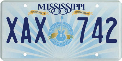 MS license plate XAX742