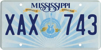 MS license plate XAX743