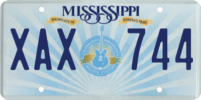MS license plate XAX744