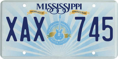 MS license plate XAX745