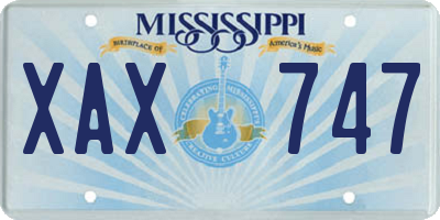 MS license plate XAX747