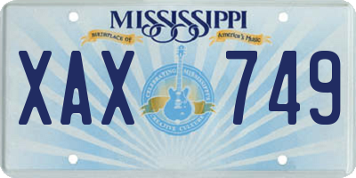 MS license plate XAX749