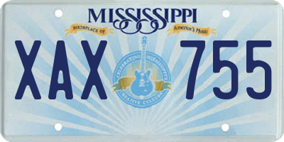 MS license plate XAX755
