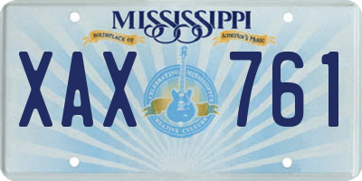 MS license plate XAX761