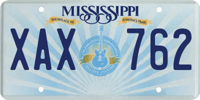 MS license plate XAX762