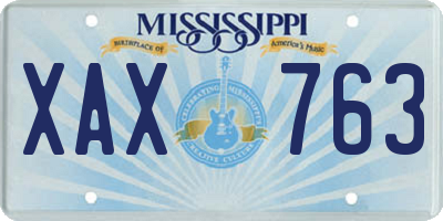 MS license plate XAX763