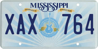 MS license plate XAX764