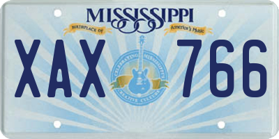 MS license plate XAX766
