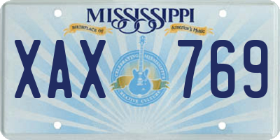 MS license plate XAX769