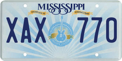MS license plate XAX770