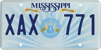 MS license plate XAX771