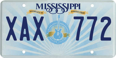 MS license plate XAX772